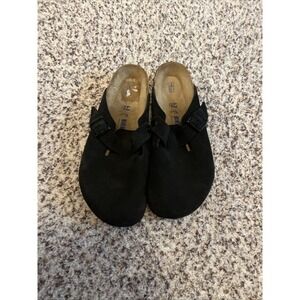Birkenstock Boston Gray Soft Footbed Suede Regular Width|Men Sz 43 Clog Shoes